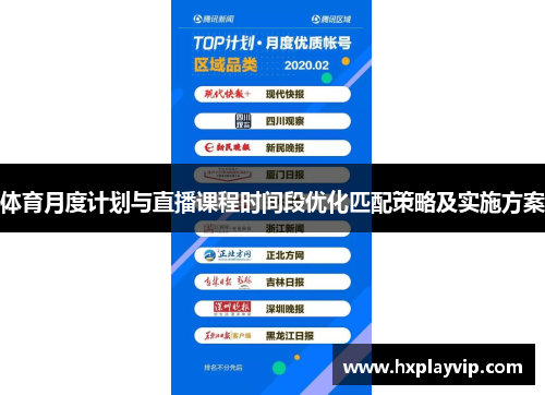 体育月度计划与直播课程时间段优化匹配策略及实施方案